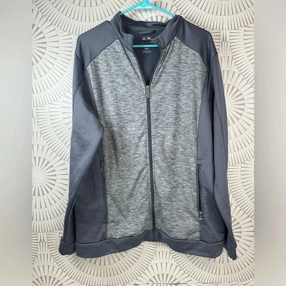 Adidas Men’s Full Zipper Pure Motion Sweatshirt Gray Large - Picture 1 of 6